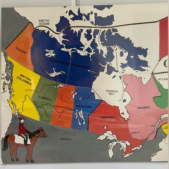 Vintage Canada County Inlay Jigsaw Puzzle by The Toy Maker educational Geography - Picture 12 of 12